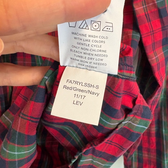 Hawker RYE Button Down Men’s Plaid Shirt Sz Large Slim Fit Red/Green/Navy Preppy - Picture 5 of 6